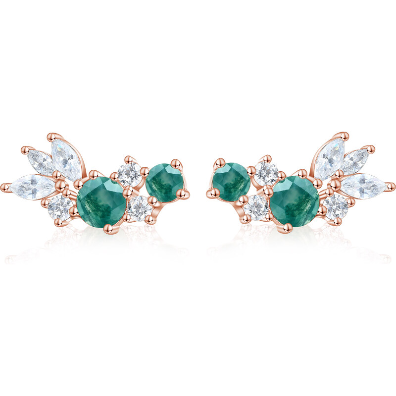 Olivie Strieborné náušnice MACHOVÝ ACHÁT ROSE 8924 53448680