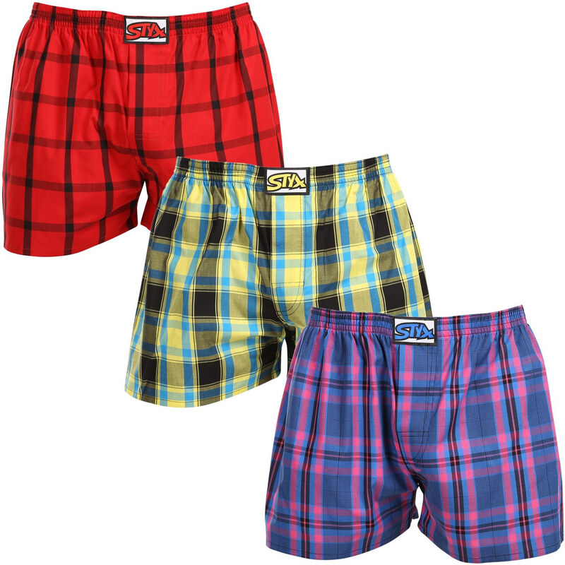 3PACK pánske trenky Styx klasická guma viacfarebné (3A103123) 53433144