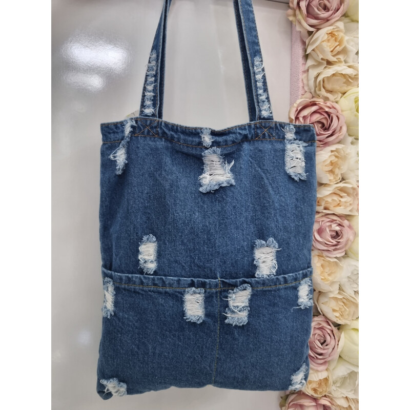 E-shop Katrins Fashion Štýlová jeansová kabelka na plece