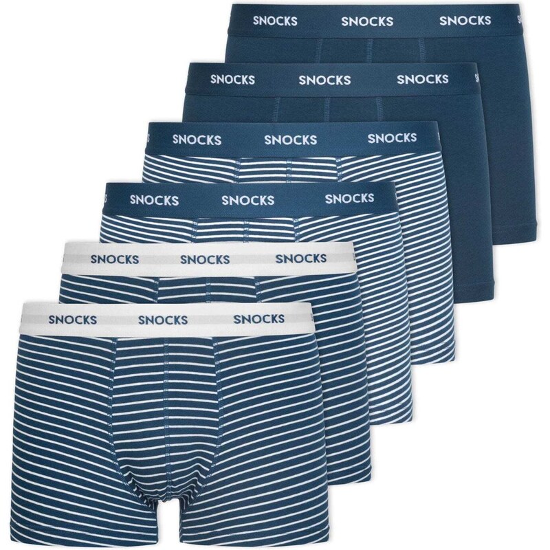 SNOCKS Boxerky námornícka modrá / svetlosivá / biela 60398212