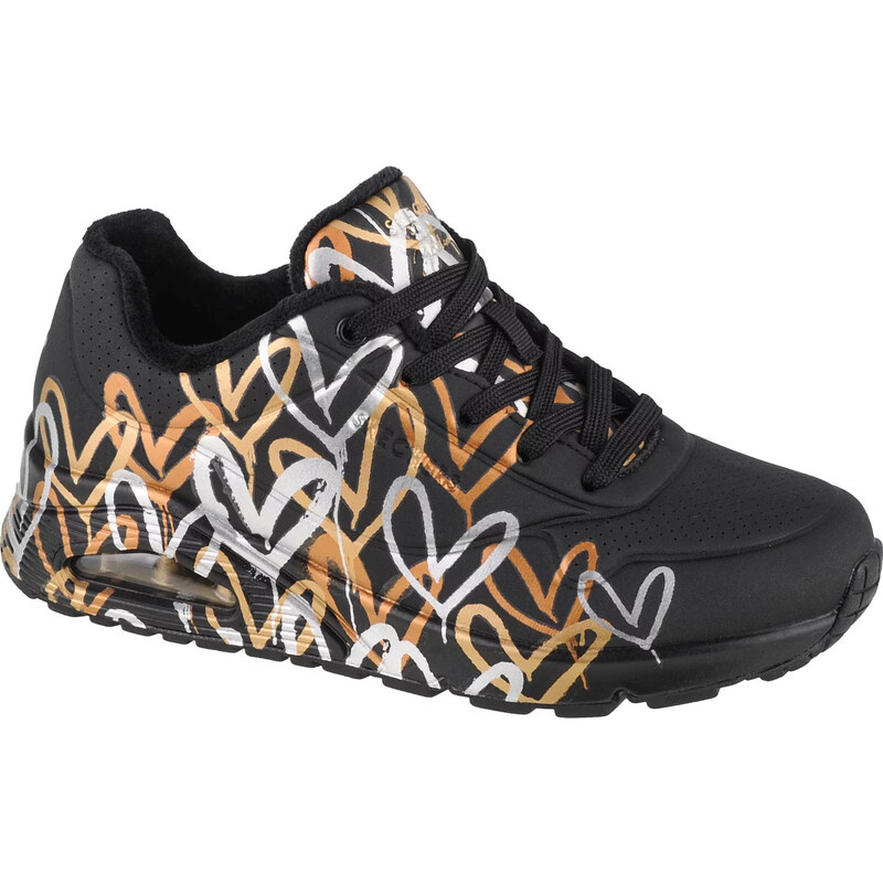 Čierne dámske tenisky Skechers Uno - Metallic Love 155523-BKGD 53447976