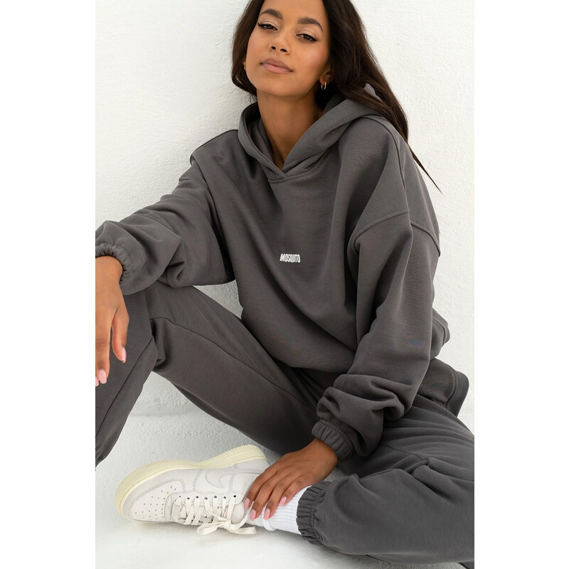 Mosquito Dámska tepláková mikina s kapucňou Icon Dark Stone grafitová, 53448579
