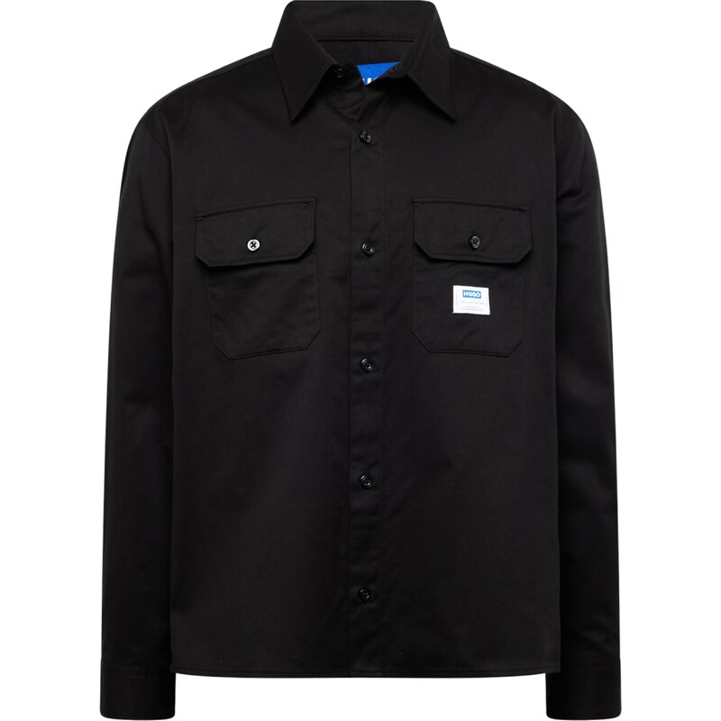 HUGO Košeľa Ekynone čierna / šedobiela 67317483