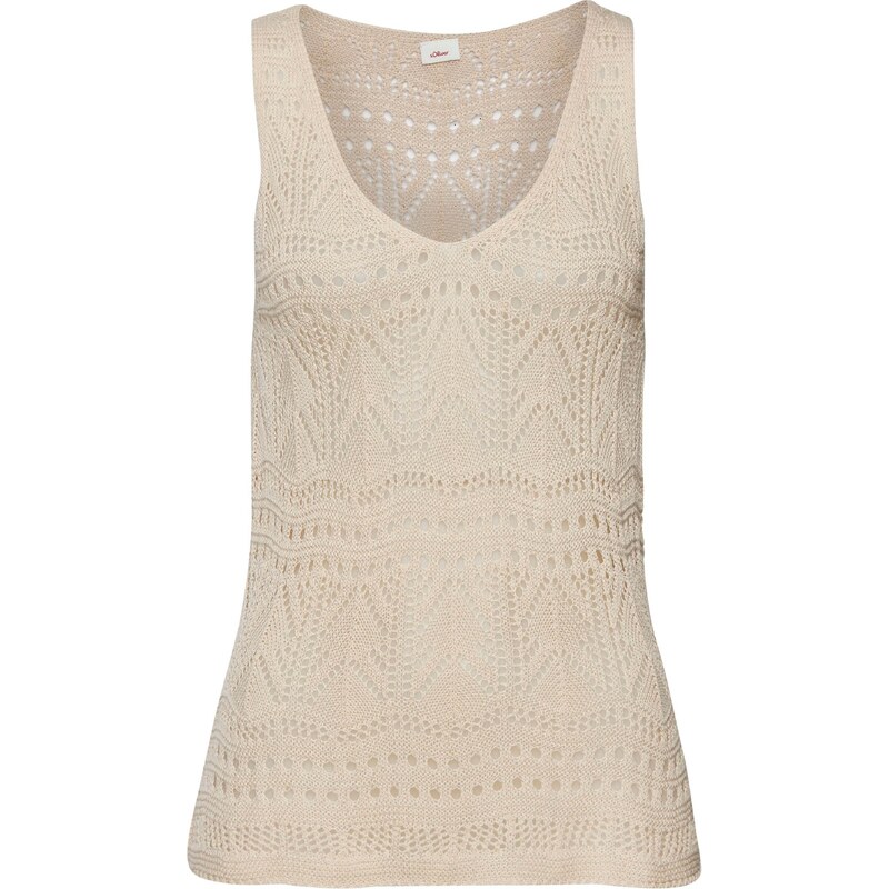 s.Oliver Vyšívaný top piesková 54352766