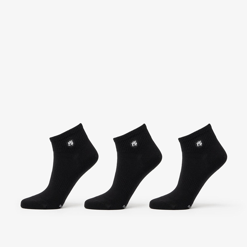 FTSHP Ponožky Footshop Ankle Socks 3-Pack Black 43-46 53526768