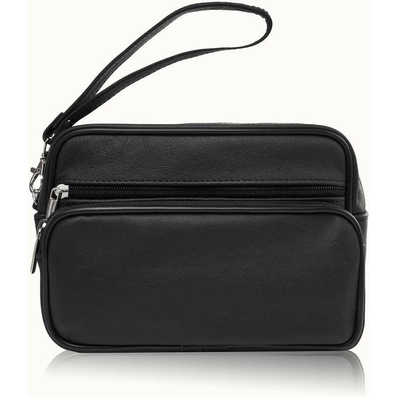 ABRUZZO Pánske klasické kožené vrecko etue | čierna ABR-09 53499295