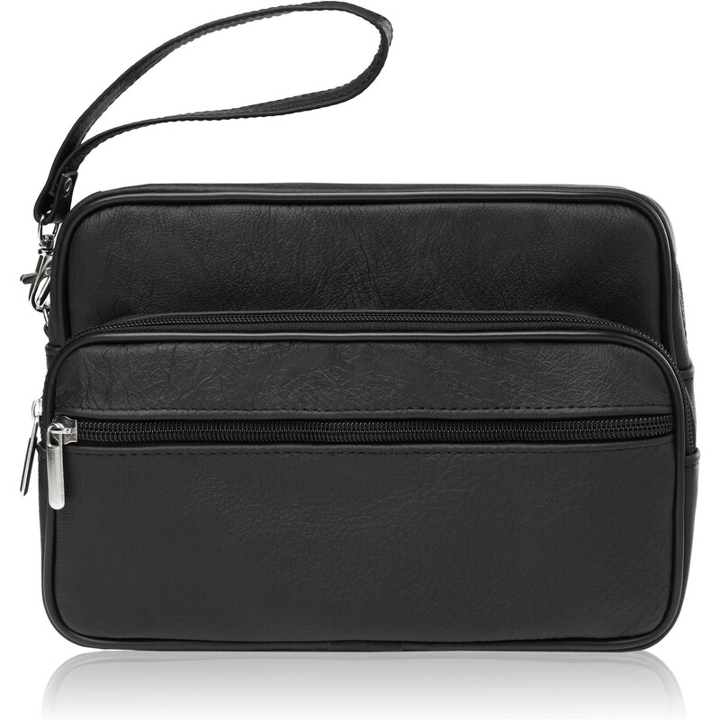 ABRUZZO Pánske klasické kožené vrecko etue | čierna ABR-08 53499296