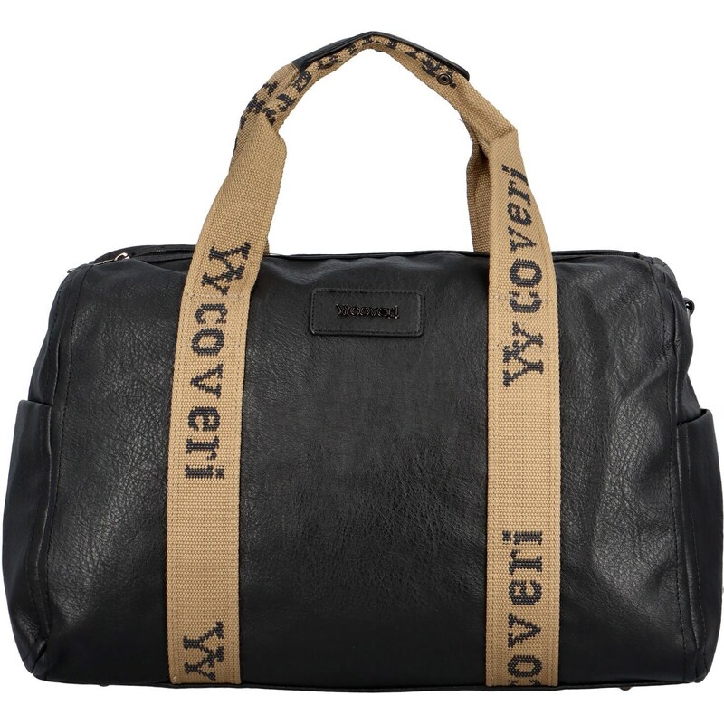 Coveri Cestovná dámska koženková taška Gitara, čierna 64831481