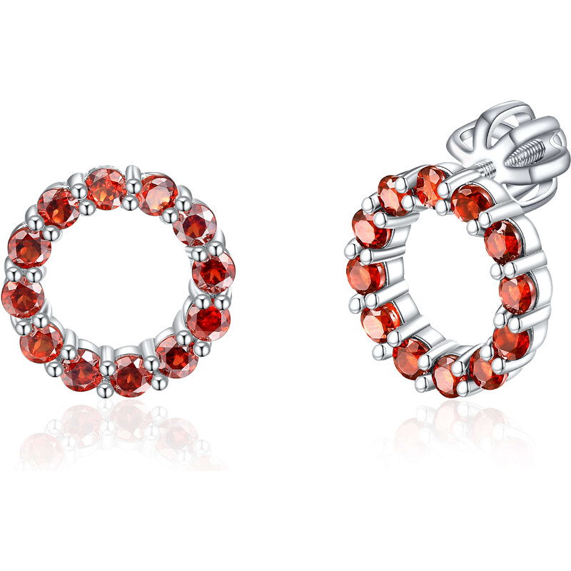 Olivie Strieborné náušnice PRÍRODNÝ GRANÁT 8939 53695097