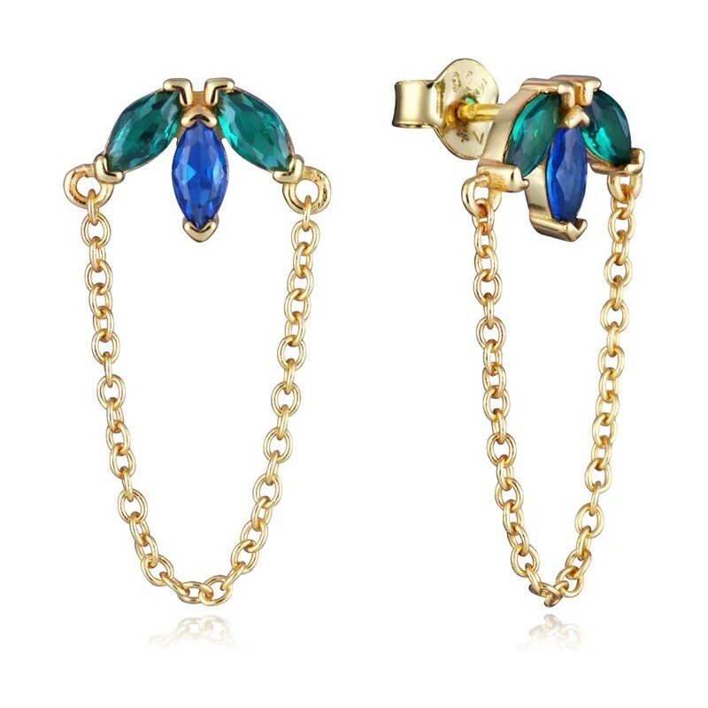 Viceroy Trblietavé pozlátené náušnice s retiazkami Trend 9131E100-39 66585193