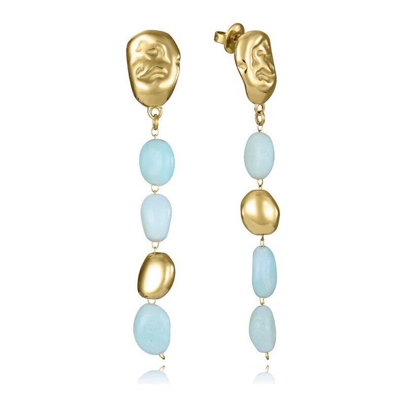 Viceroy Pozlátené visiace náušnice s amazonitom Chic 14163E01016 66584684