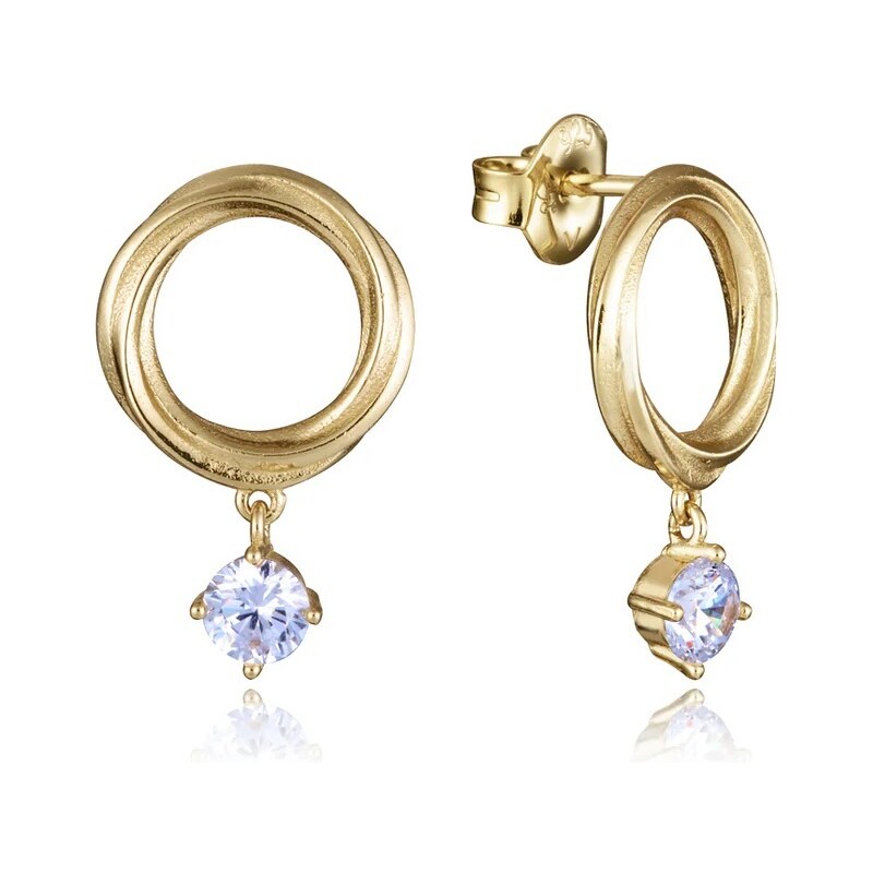 Viceroy Pozlátené visiace náušnice so zirkónom Elegant 13213E100-30 66584629