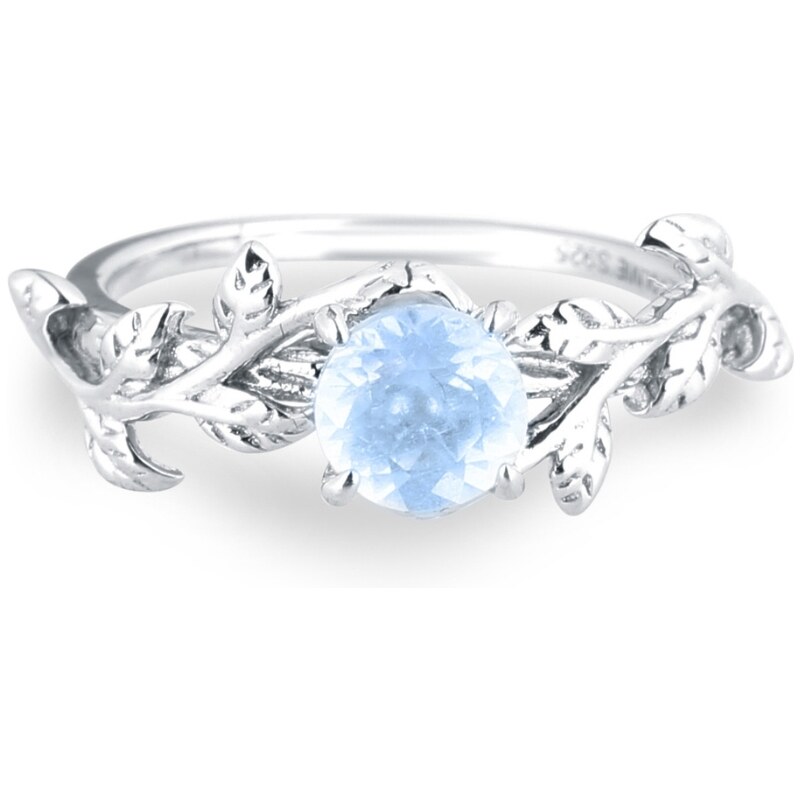 Olivie Strieborný vetvičkový prsteň AKVAMARÍN 7028 34910765