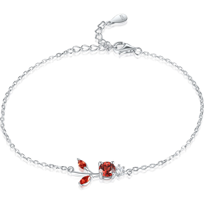 Olivie Strieborný náramok PRÍRODNÝ GRANÁT 8945 53695103