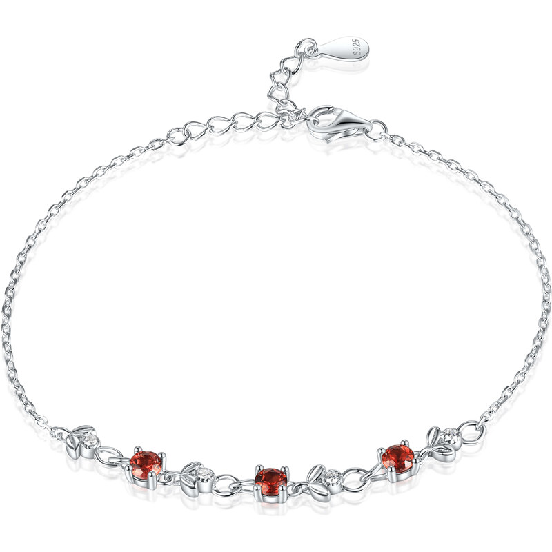 Olivie Strieborný náramok PRÍRODNÝ GRANÁT 8946 53695104