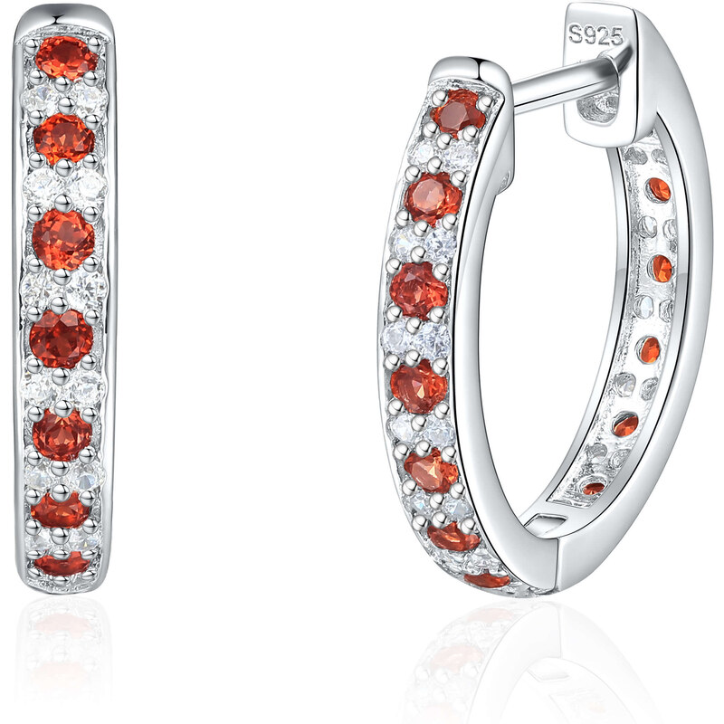 Olivie Strieborné náušnice PRÍRODNÝ GRANÁT 8942 53695100