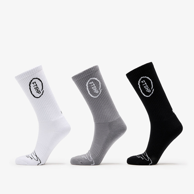 FTSHP Ponožky Footshop High Crew Socks 3-Pack Black/ White/ Grey 39-42 53687776