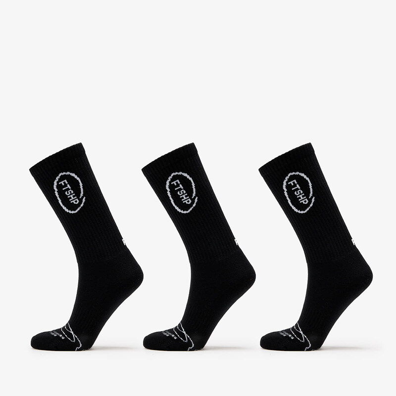 FTSHP Ponožky Footshop High Crew Socks 3-Pack Black 36-38 53687773