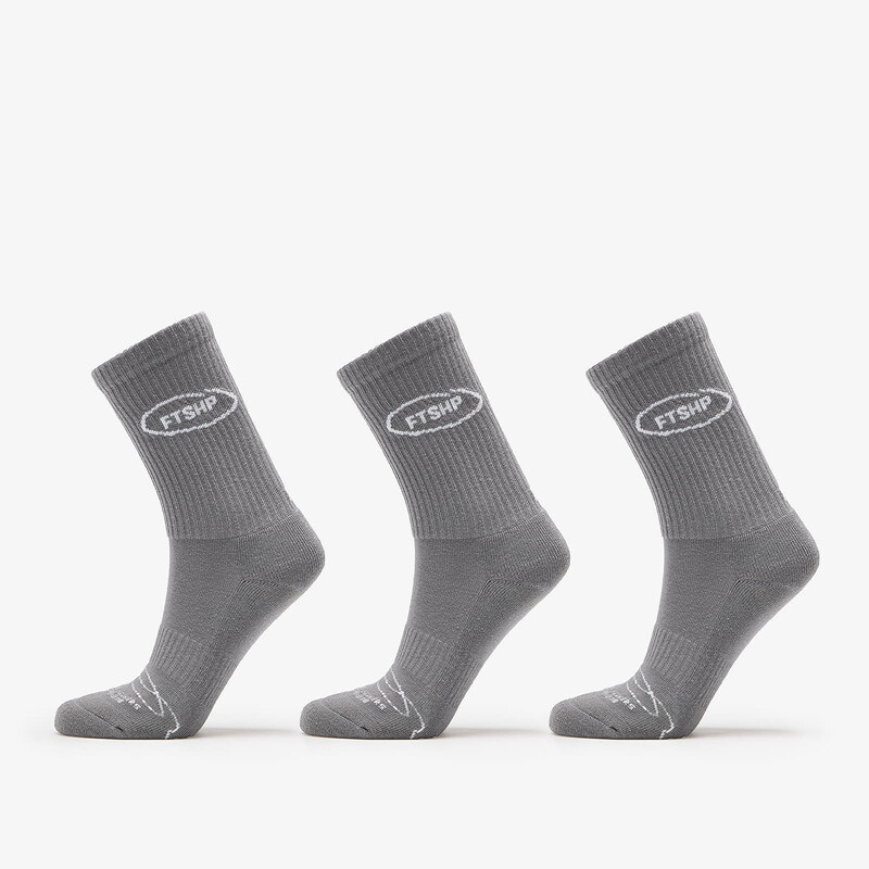 FTSHP Ponožky Footshop Basic Crew Socks 3-Pack Grey 39-42 53687770