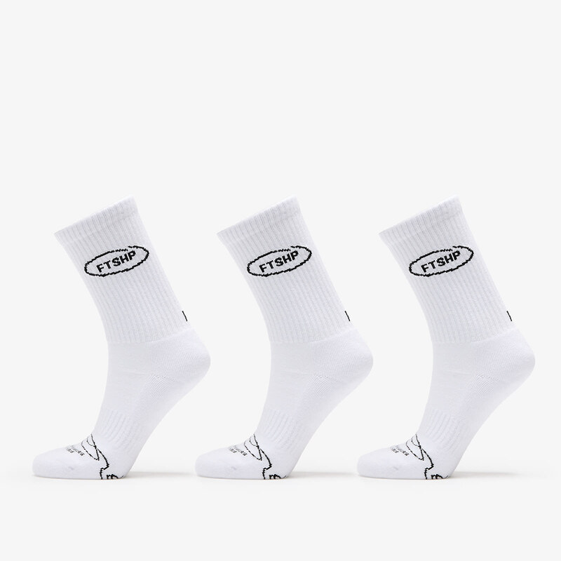 FTSHP Ponožky Footshop Basic Crew Socks 3-Pack White 39-42 53687774