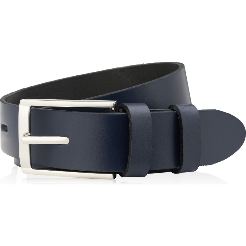 PAOLO PERUZZI Pánsky kožený opasok so striebornou prackou 120 cm | 53691185