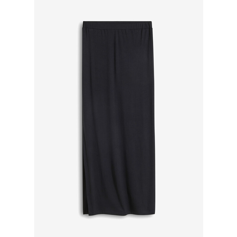 bonprix Džersejová sukňa z padavej viskózy, farba čierna 53691433