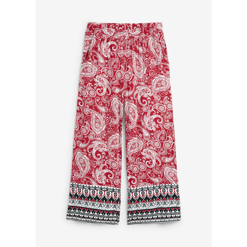 bonprix Palazzo nohavice z mäkkého viskózového mixu, farba červená 53691565