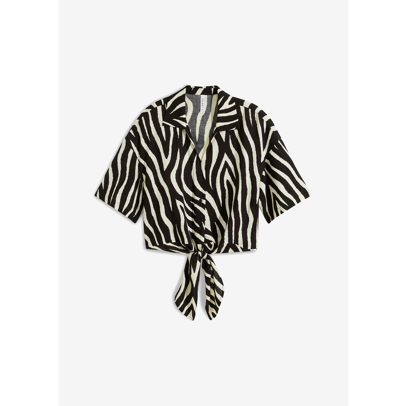 bonprix Blúzka s uzlíkom, farba čierna 53691665