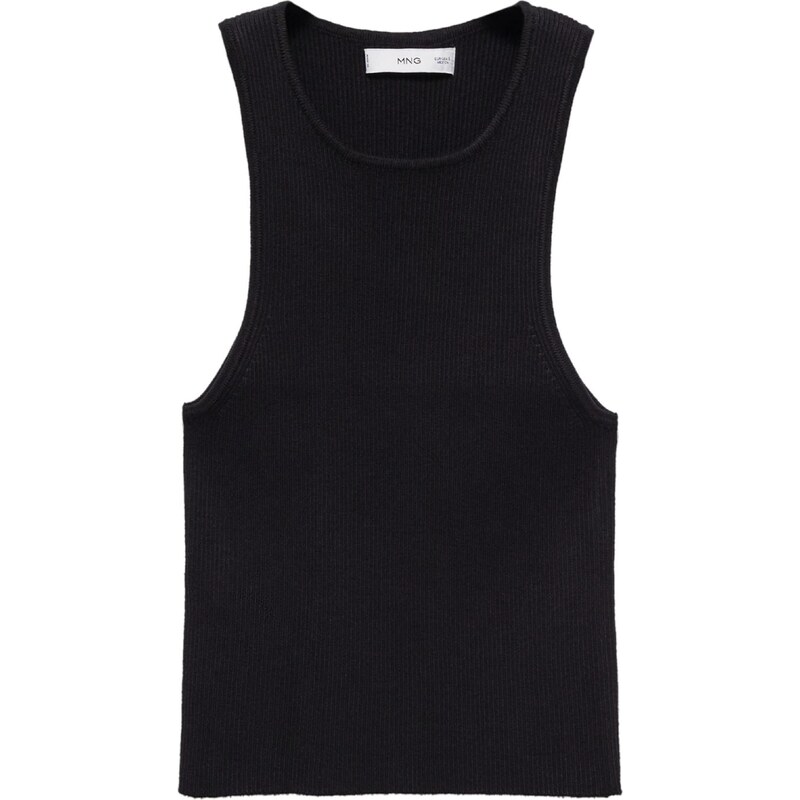 MANGO Vyšívaný top ORWELL čierna 54358342