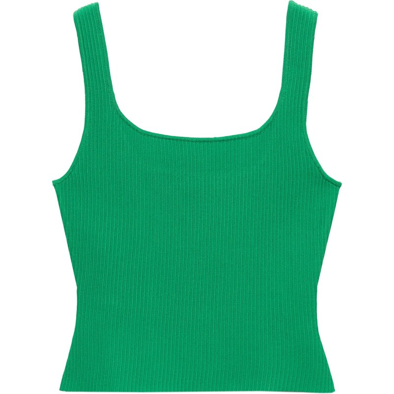 MANGO Vyšívaný top BERNAL trávovo zelená 54358811