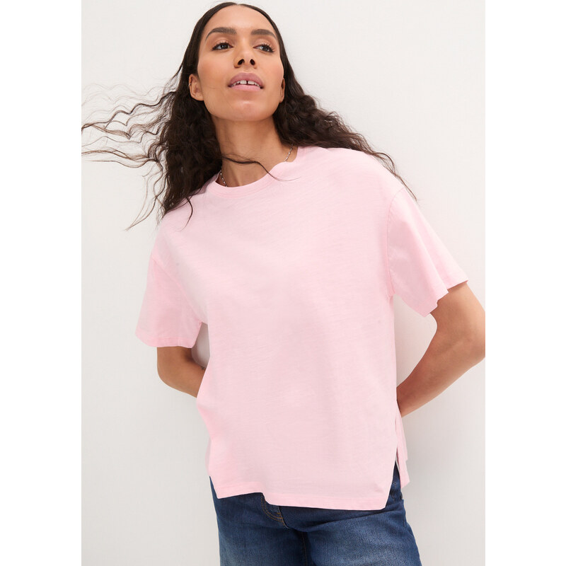 bonprix Tričko, oversize s potlačou na chrbáte, farba ružová 53691458