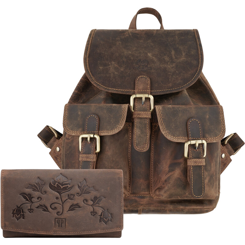 PAOLO PERUZZI DARČEKOVÁ SADA DÁMSKY BATOH A PEŇAŽENKA | hnedá ZUP-26 53703222