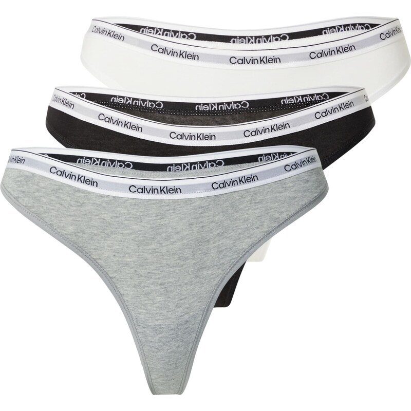 Calvin Klein Underwear Tangá sivá / čierna / biela 57221213
