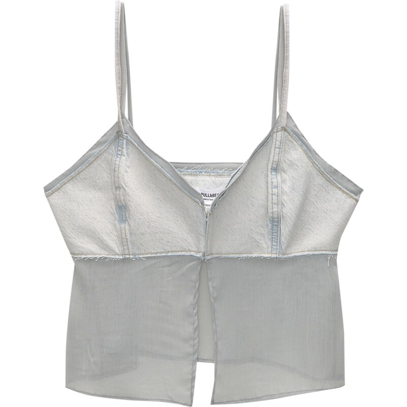 Pull&Bear Top pastelovo modrá 54375153