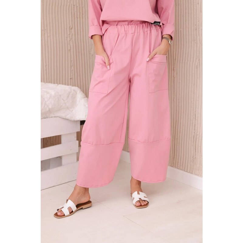 MladaModa 2-dielna bavlnená súprava mikiny a trojštvrťových teplákov 53200329