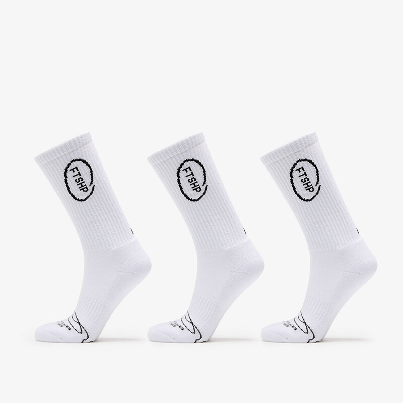 FTSHP Ponožky Footshop High Crew Socks 3-Pack White 39-42 53869534