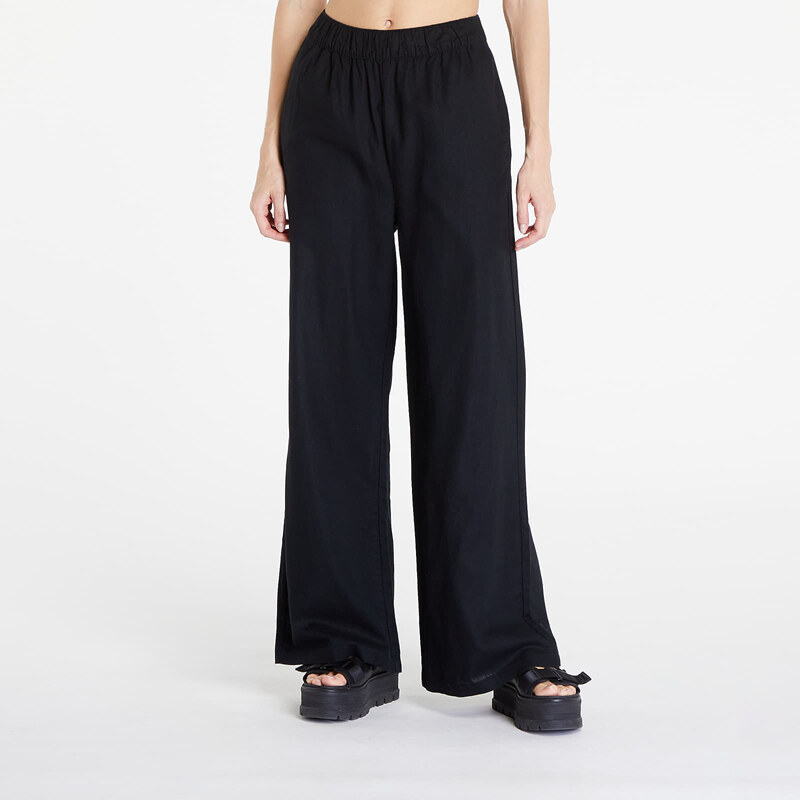 Kalhoty Urban Classics Ladies Linen Mixed Wide Pants Black M 53895687