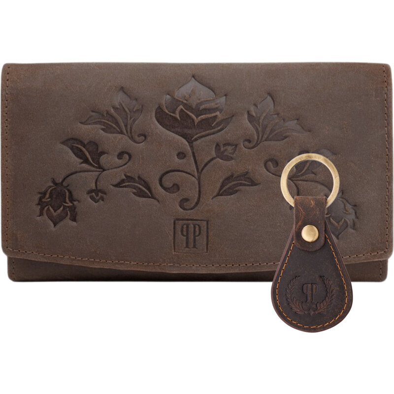 PAOLO PERUZZI Darčeková sada, dámska kožená peňaženka a kľúčenka | 53894011