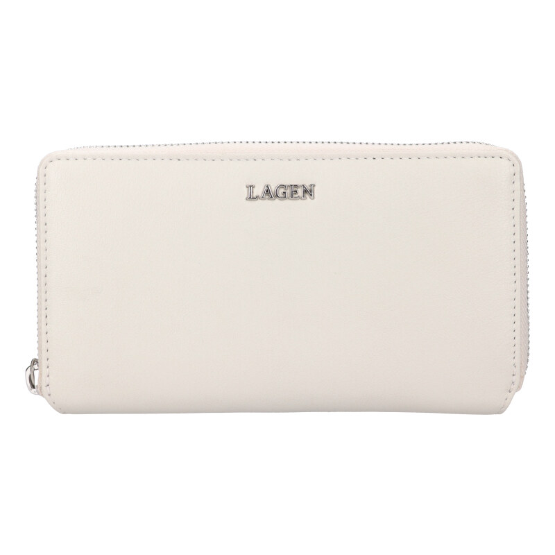 Lagen Dámska kožená peňaženka LG -27654 sivobiela 53905991