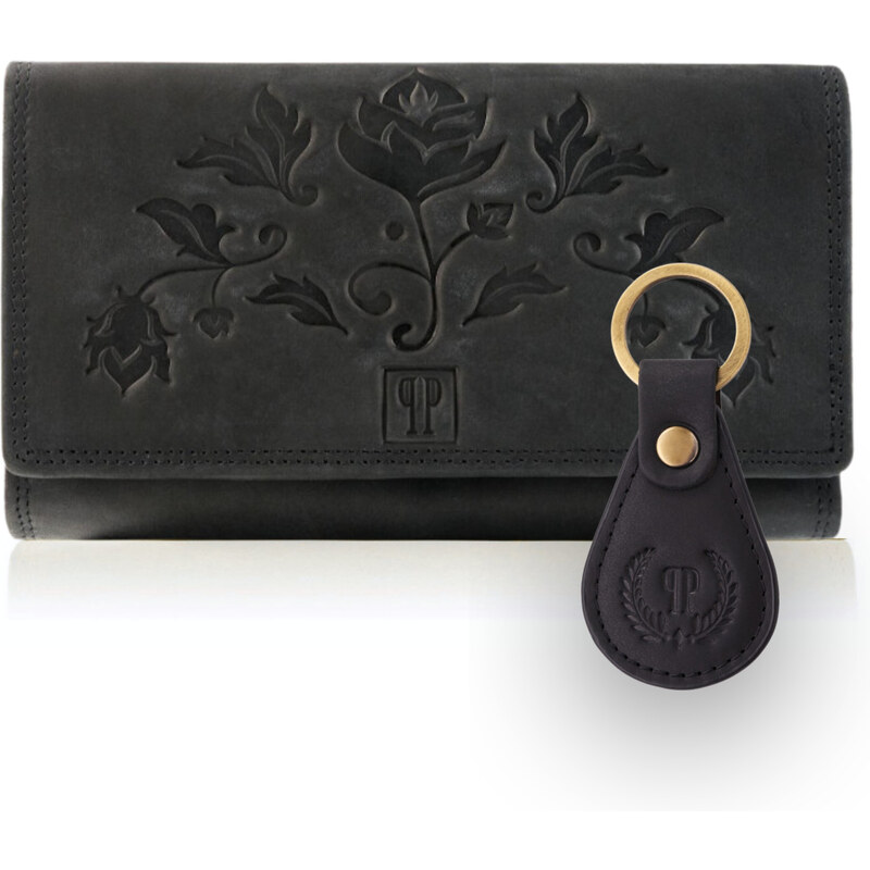PAOLO PERUZZI Darčeková sada, dámska kožená peňaženka a kľúčenka | 53911864