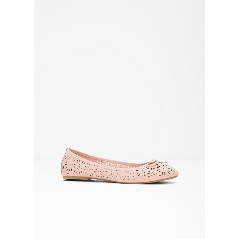 bonprix Baleríny v pohodlnej šírke, farba ružová 45189043