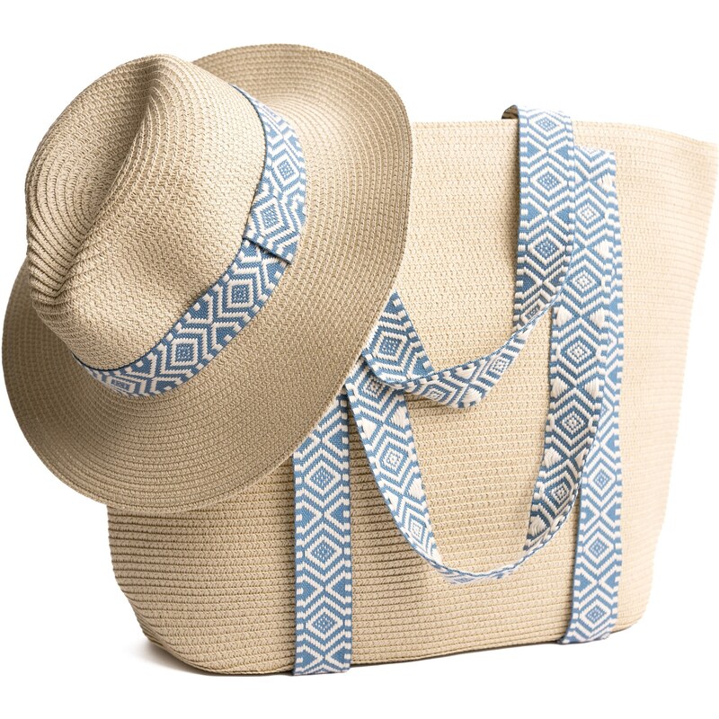 Art of Polo Set - dámský slaměný klobouk a kabelka cz24119 53923394