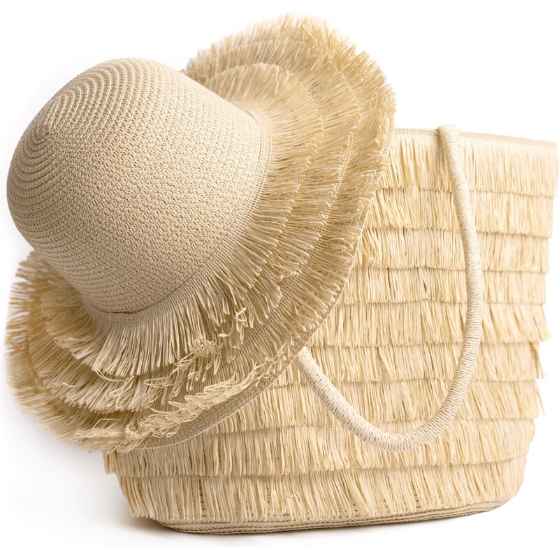 Art of Polo Set - dámský slaměný klobouk a kabelka cz24118 53923396