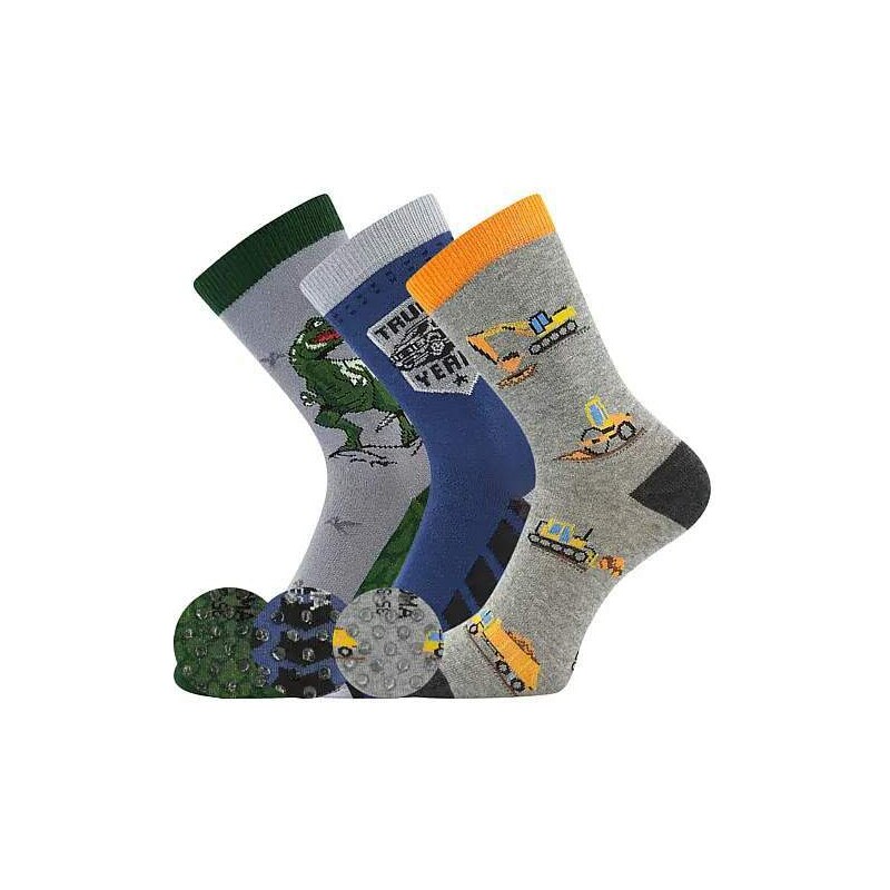 FILIP 06 ABS protišmykové detské ponožky Boma - T-REX Mix farieb 30-34 65724062