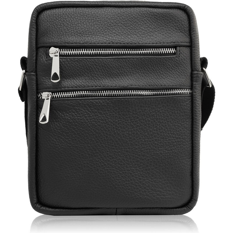 ABRUZZO Pánska kožená taška cez rameno | čierna ABR-05 53936222