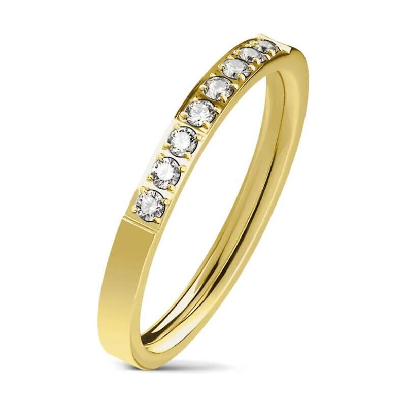 Glory Prsteň z chirurgickej ocele so zirkónmi Mary zlatý R-M6104G 53953571