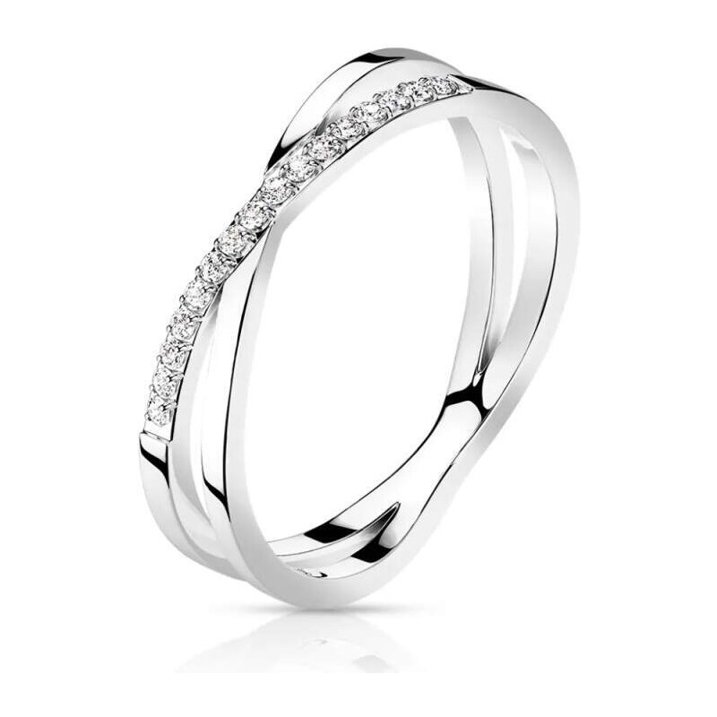 Glory Prsteň z chirurgickej ocele so zirkónmi Vera strieborný R-M7719S 53953577