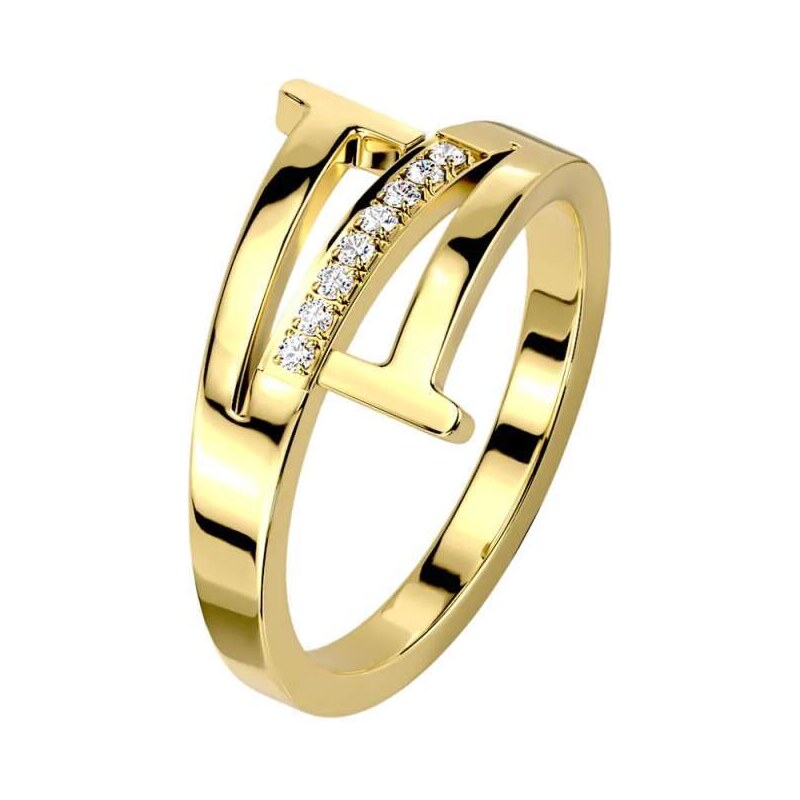 Glory Prsteň z chirurgickej ocele so zirkónmi Evie zlatý R-M7757G 53953584