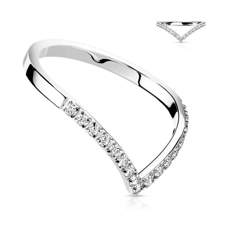 Glory Prsteň z chirurgickej ocele so zirkónmi Kylie strieborný R 53953579