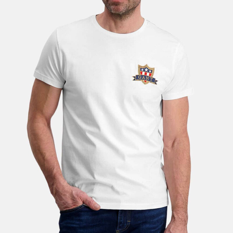 Pánské bílé triko Gant 55876 53953894
